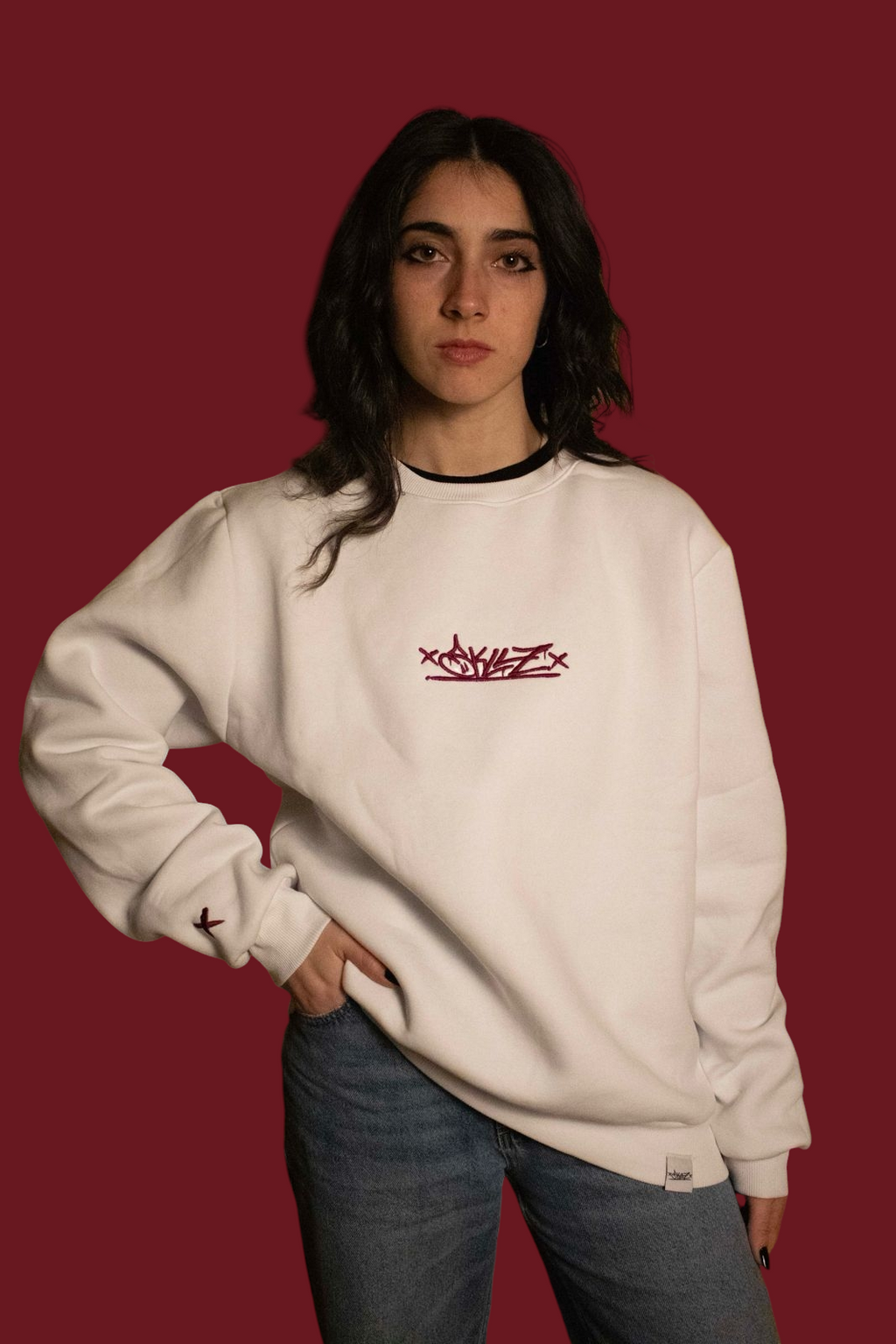 Crewneck Skllz white