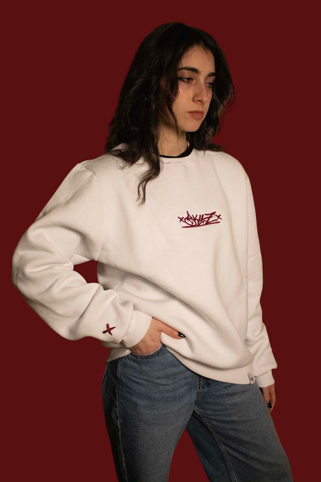 Crewneck Skllz white